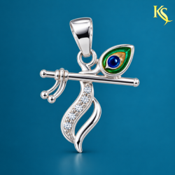 925 Silver Krishna Flute Pendant