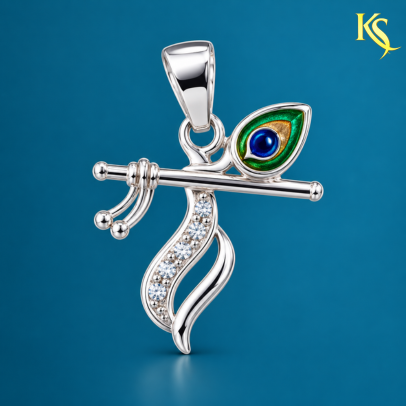 925 Silver Krishna Flute Pendant