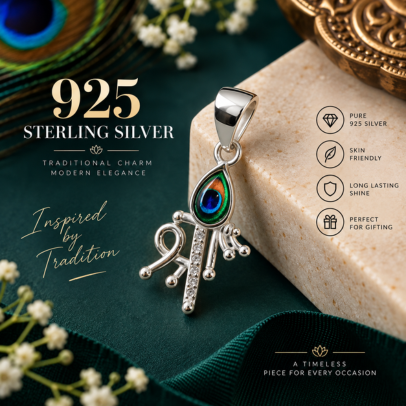 Shree Krishna Mor Pankh Pendant