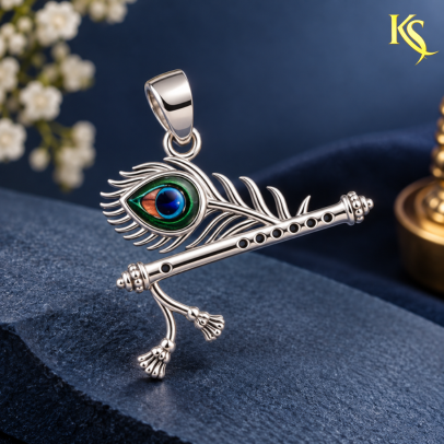 925 Silver Krishna Flute Pendant